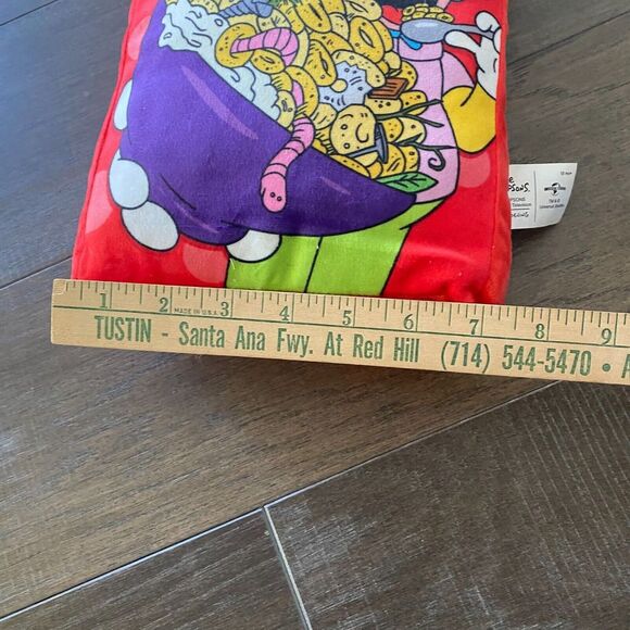 Frosted Krusty O's The Simpsons Multicolor Printed Soft Plush Stuffed Pillow - Picture 9 of 10